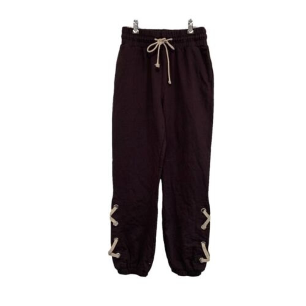 Mittoshop Womens Joggers Size S Dark Gray  Tie Elastic High Rise